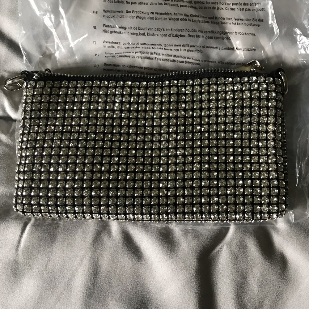 Elegant Silver Crystal Clutch